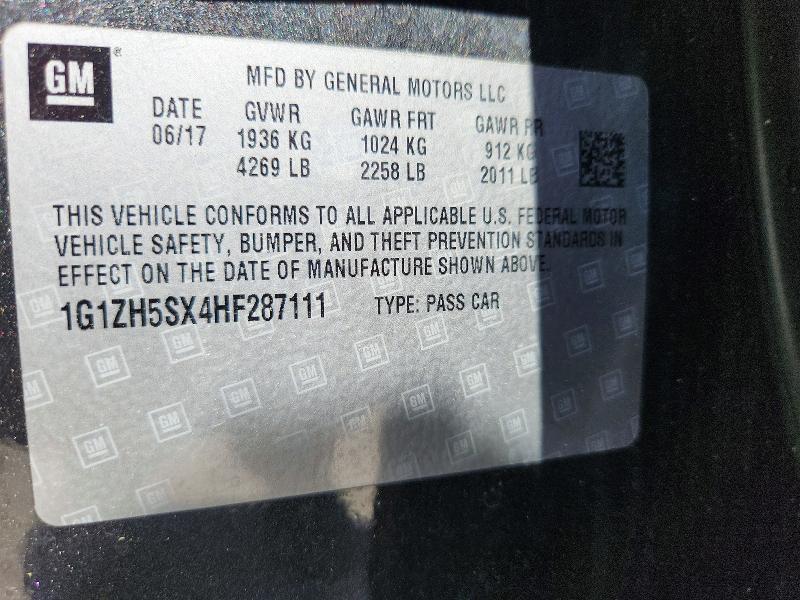 Aukcja sprzedaży 2017 Chevrolet Malibu, vin: 1G1ZH5SX4HF287111, numer aukcji: 56628076