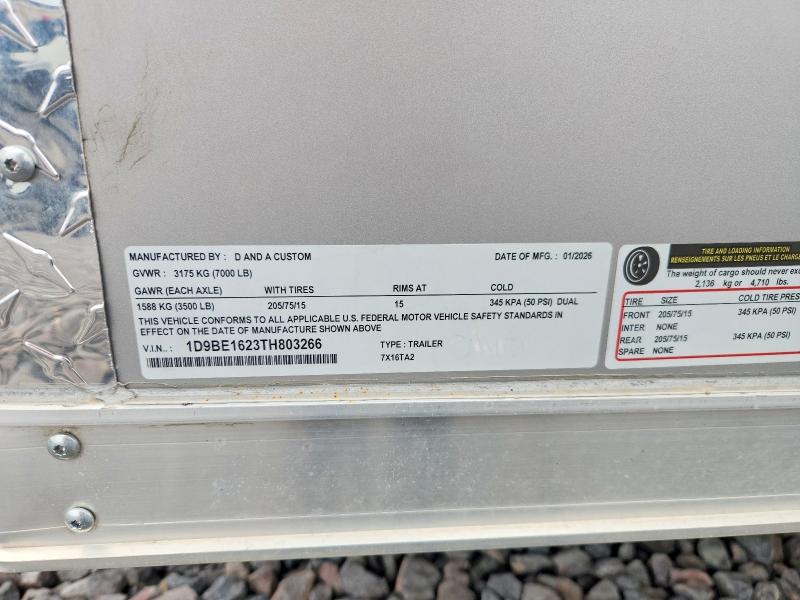 Продажа на аукционе авто 2026 Unknown Unknown, vin: 1D9BE1623TH803266, номер лота: 54831356