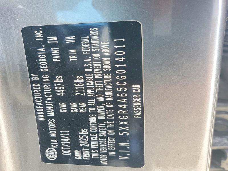 52744286 :رقم المزاد ، 5XXGR4A65CG014011 vin ، 2012 Kia Optima مزاد بيع