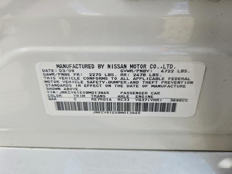 Aukcja sprzedaży 2009 Infiniti G37 Sedan, vin: JNKCV61E09M013945, numer aukcji: 55186096