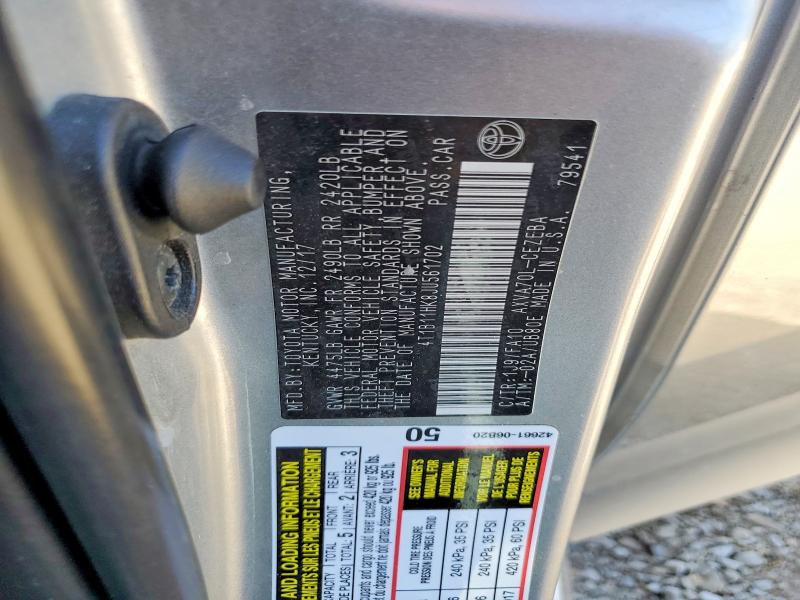 Продажа на аукционе авто 2018 Toyota Camry, vin: 4T1B11HK8JU561702, номер лота: 53800226