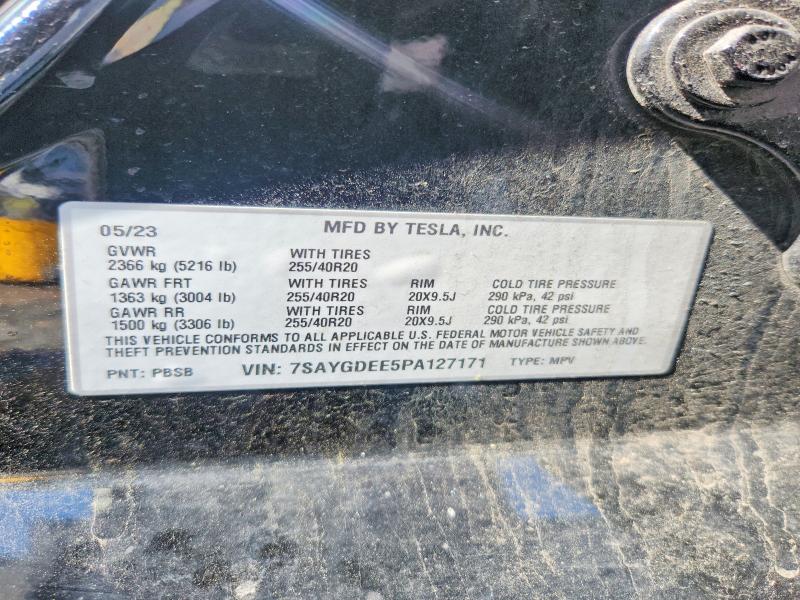 2023 Tesla Model Y მანქანა იყიდება აუქციონზე, vin: 7SAYGDEE5PA127171, აუქციონის ნომერი: 52244016
