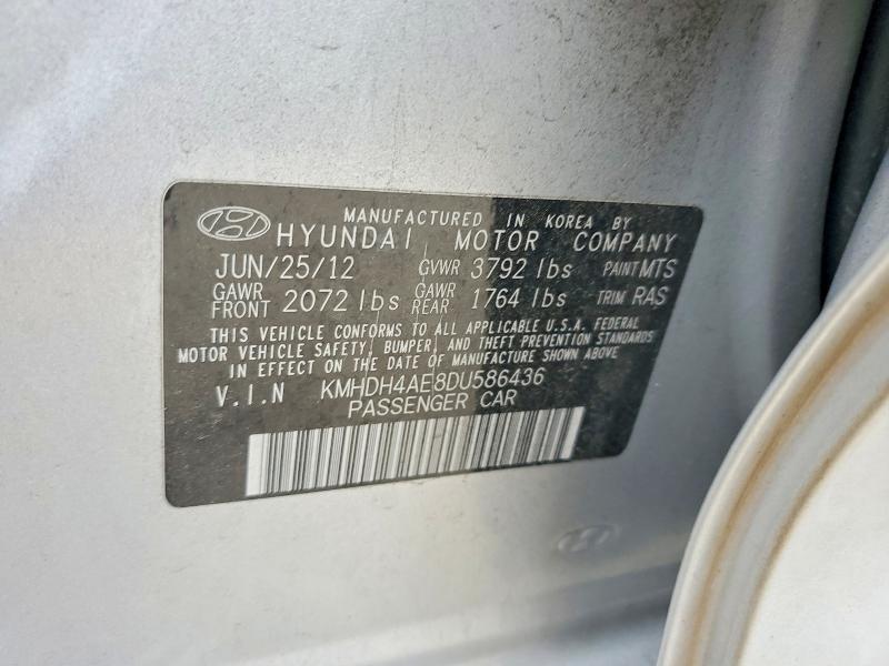 53459446 :رقم المزاد ، KMHDH4AE8DU586436 vin ، 2013 Hyundai Elantra مزاد بيع