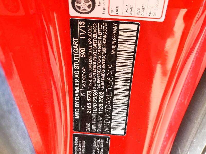 Aukcja sprzedaży 2014 Mercedes-benz Sl, vin: WDDJK7DAXEF026349, numer aukcji: 52137516