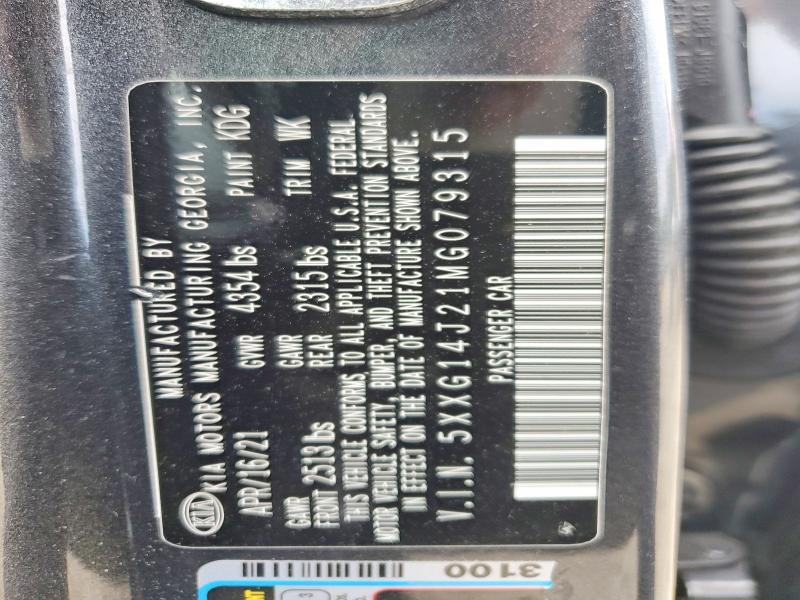 Продажа на аукционе авто 2021 Kia K5, vin: 5XXG14J21MG079315, номер лота: 53746116