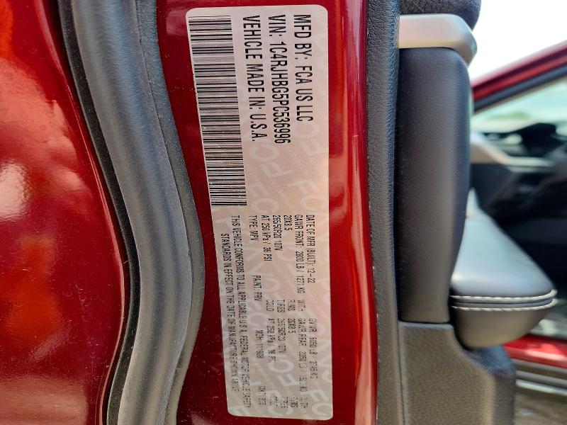 53441476 :رقم المزاد ، 1C4RJHBG5PC536996 vin ، 2023 Jeep Grand Cherokee مزاد بيع