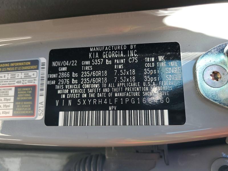 Продаж на аукціоні авто 2023 Kia Sorento, vin: 5XYRH4LF1PG166460, номер лоту: 53591196