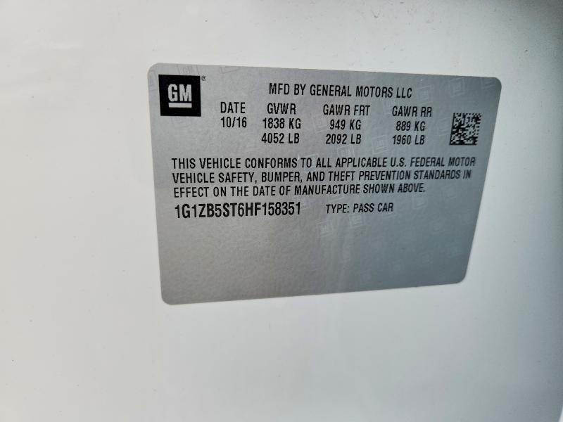 Продажа на аукционе авто 2017 Chevrolet Malibu, vin: 1G1ZB5ST6HF158351, номер лота: 54402216