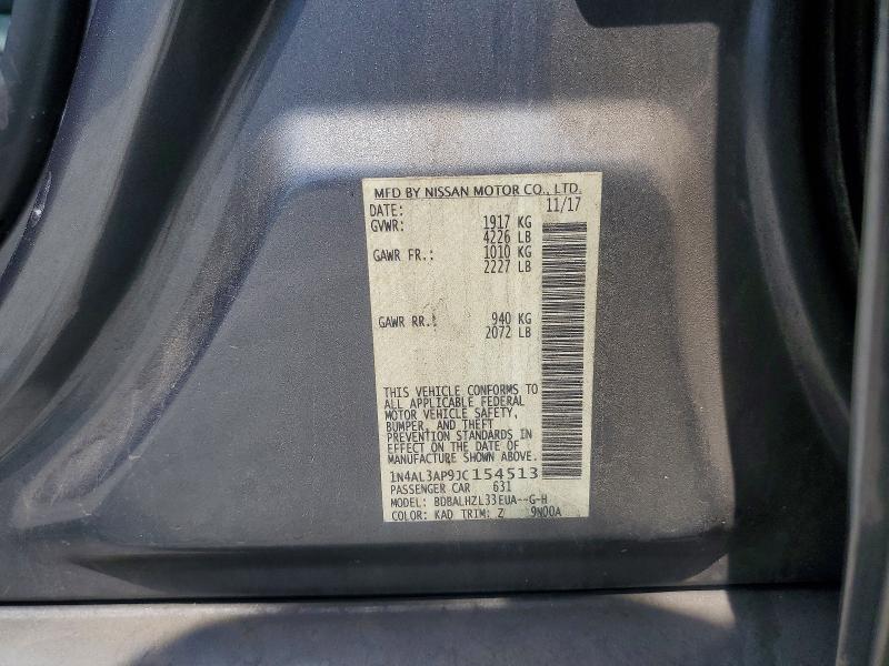 Продаж на аукціоні авто 2018 Nissan Altima, vin: 1N4AL3AP9JC154513, номер лоту: 55199006