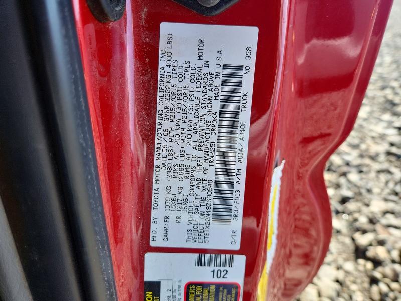 Aukcja sprzedaży 2009 Toyota Tacoma, vin: 5TETX22N49Z630940, numer aukcji: 54558766