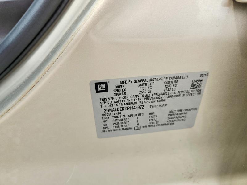 Aukcja sprzedaży 2015 Chevrolet Equinox, vin: 2GNALBEK2F1146972, numer aukcji: 53361816