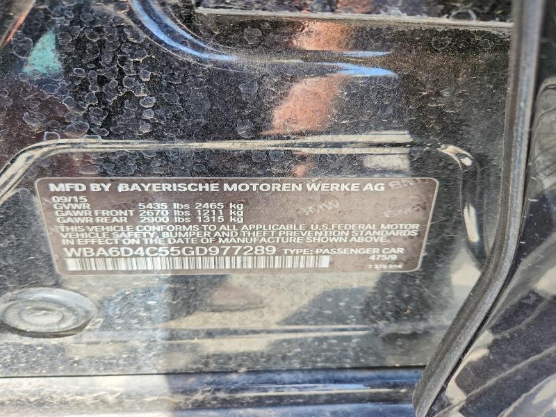 Продаж на аукціоні авто 2016 Bmw 650, vin: WBA6D4C55GD977289, номер лоту: 55072426
