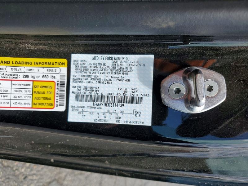 54545736 :رقم المزاد ، 1FA6P8TH3T5114139 vin ، 2026 Ford Mustang مزاد بيع