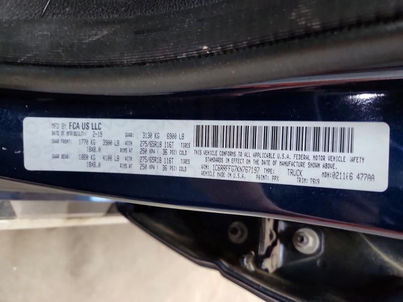 Продаж на аукціоні авто 2019 Ram 1500, vin: 1C6RRFFG7KN767197, номер лоту: 55216386
