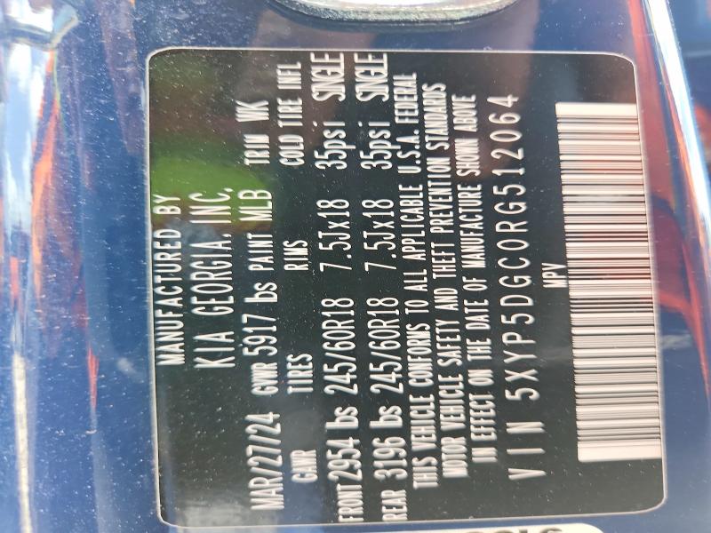 55183316 :رقم المزاد ، 5XYP5DGC0RG512064 vin ، 2024 Kia Telluride مزاد بيع