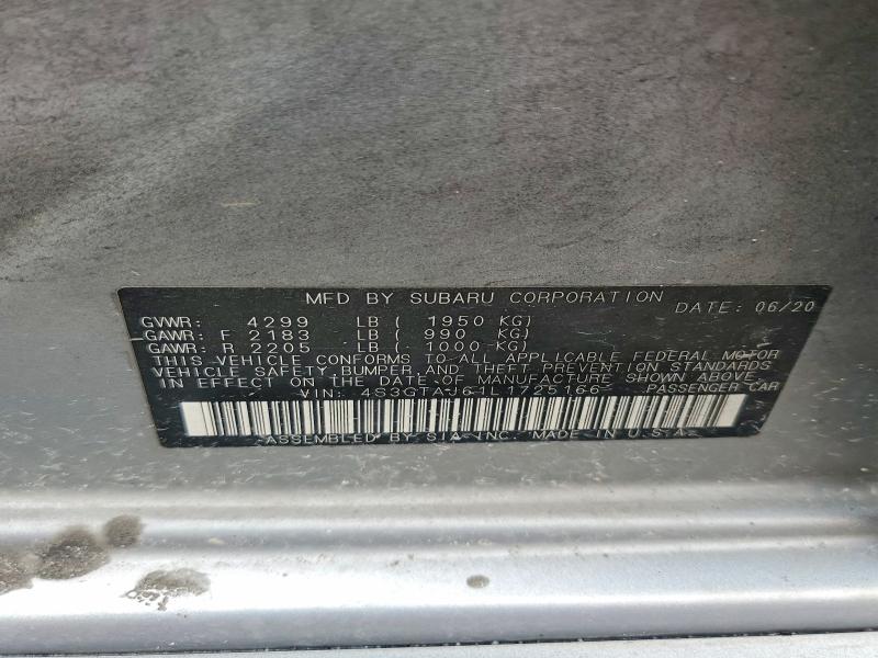 Продаж на аукціоні авто 2020 Subaru Impreza, vin: 4S3GTAJ61L1725166, номер лоту: 54710406