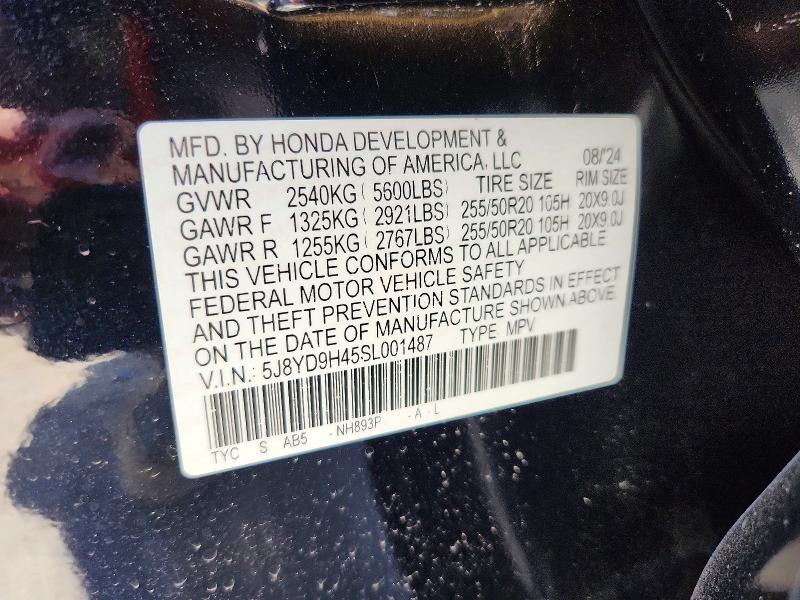 Aukcja sprzedaży 2025 Acura Mdx, vin: 5J8YD9H45SL001487, numer aukcji: 53167146