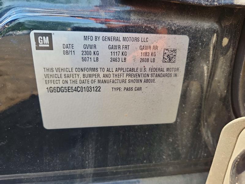 Продаж на аукціоні авто 2012 Cadillac Cts, vin: 1G6DG5E54C0103122, номер лоту: 54051066