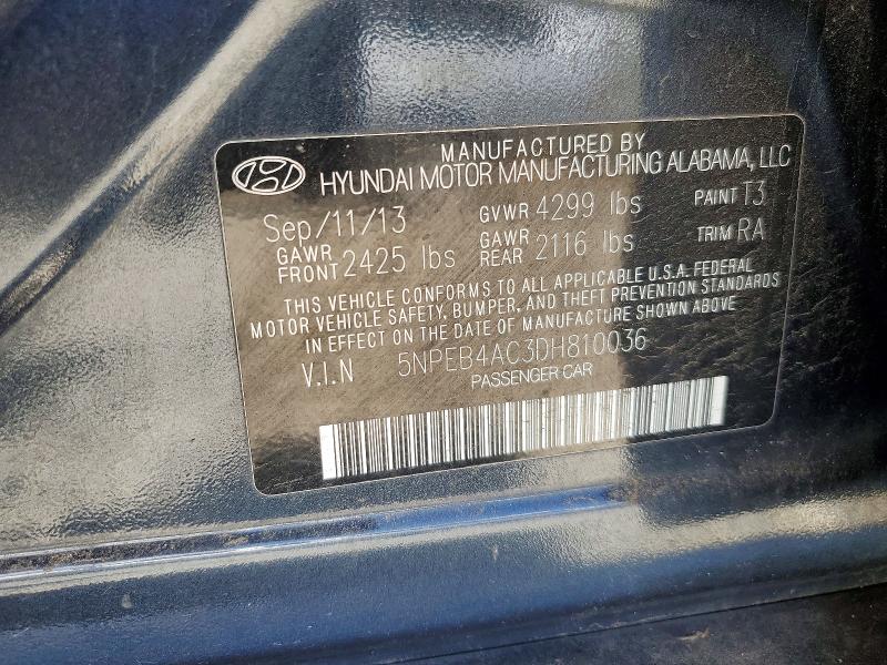 Продажа на аукционе авто 2013 Hyundai Sonata, vin: 5NPEB4AC3DH810036, номер лота: 54693996