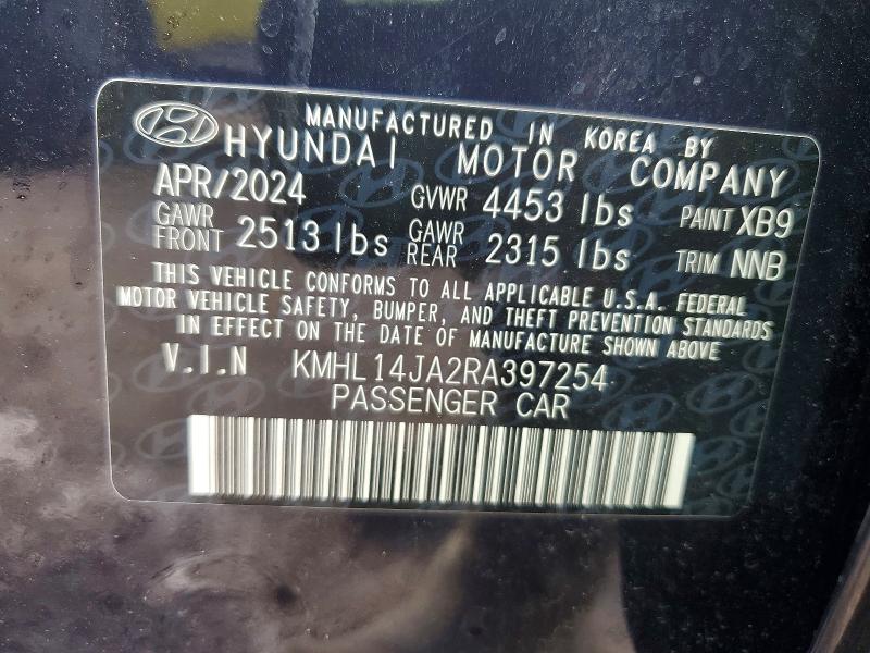 2024 Hyundai Sonata მანქანა იყიდება აუქციონზე, vin: KMHL14JA2RA397254, აუქციონის ნომერი: 53527116