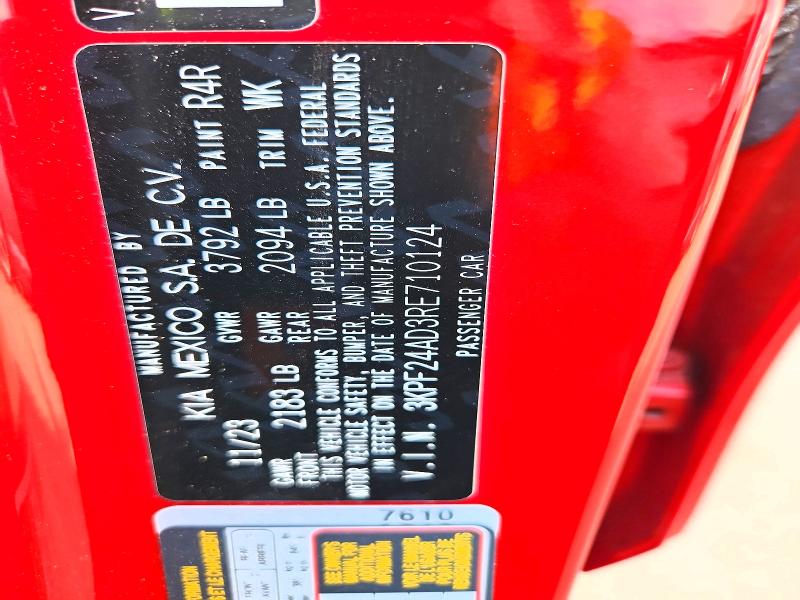 Aukcja sprzedaży 2024 Kia Forte, vin: 3KPF24AD3RE710124, numer aukcji: 54265726