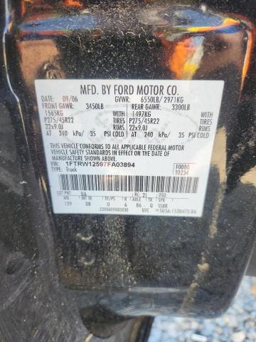 Aukcja sprzedaży 2007 Ford F-150, vin: 1FTRW12597FA03894, numer aukcji: 52353736