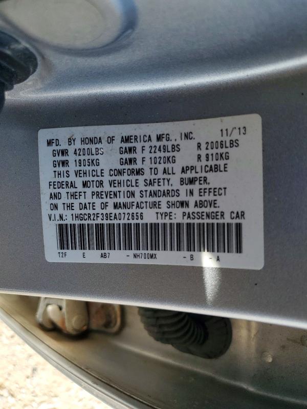 Продаж на аукціоні авто 2014 Honda Accord, vin: 1HGCR2F39EA072656, номер лоту: 53756556