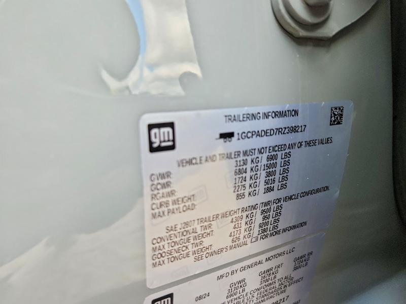 2024 Chevrolet Silverado მანქანა იყიდება აუქციონზე, vin: 1GCPADED7RZ398217, აუქციონის ნომერი: 54253666