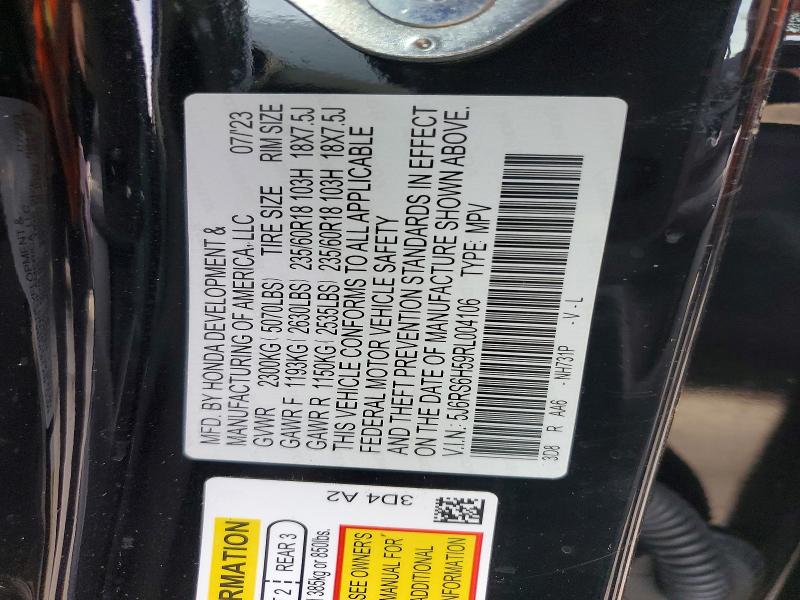 Aukcja sprzedaży 2024 Honda Cr-v, vin: 5J6RS6H59RL004106, numer aukcji: 53119726
