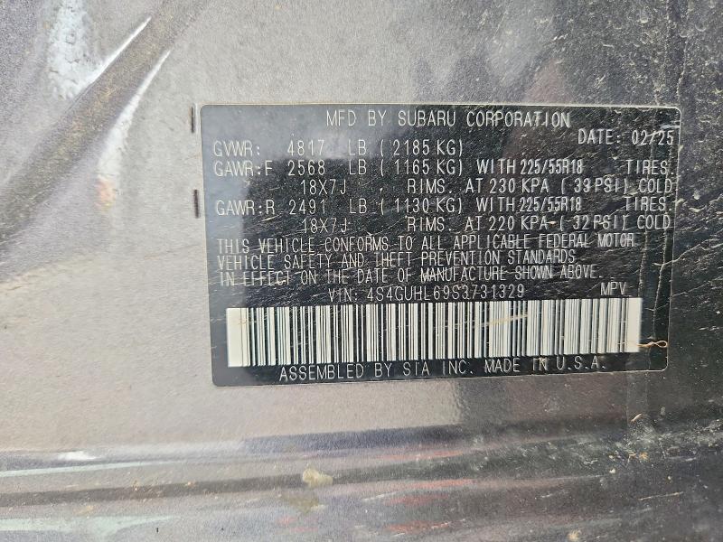Aukcja sprzedaży 2025 Subaru Crosstrek, vin: 4S4GUHL69S3731329, numer aukcji: 51915146