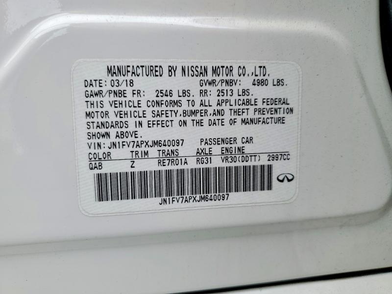 Aukcja sprzedaży 2018 Infiniti Q50, vin: JN1FV7APXJM640097, numer aukcji: 52254376