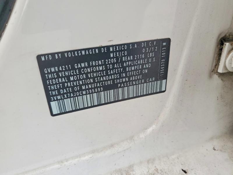 Продажа на аукционе авто 2012 Volkswagen Jetta, vin: 3VWLX7AJ0CM395899, номер лота: 54851766
