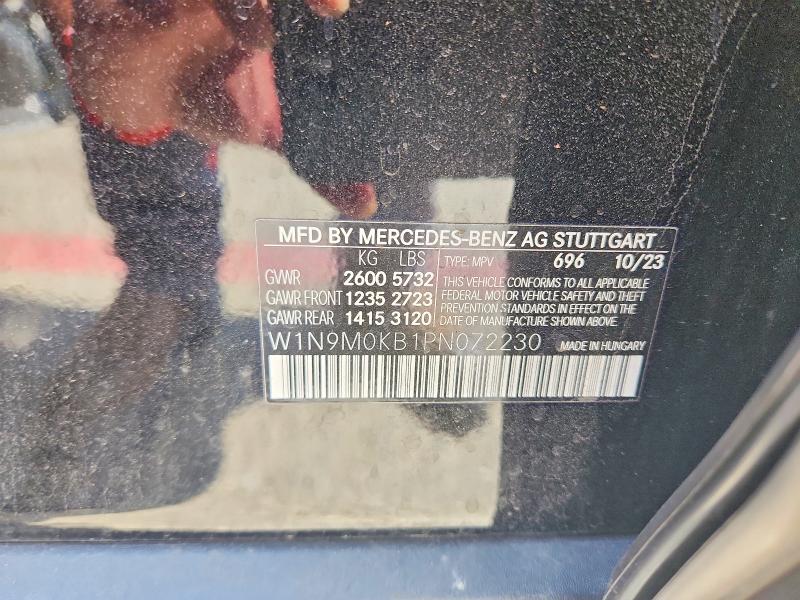 2023 Mercedes-benz Eqb მანქანა იყიდება აუქციონზე, vin: W1N9M0KB1PN072230, აუქციონის ნომერი: 53571906