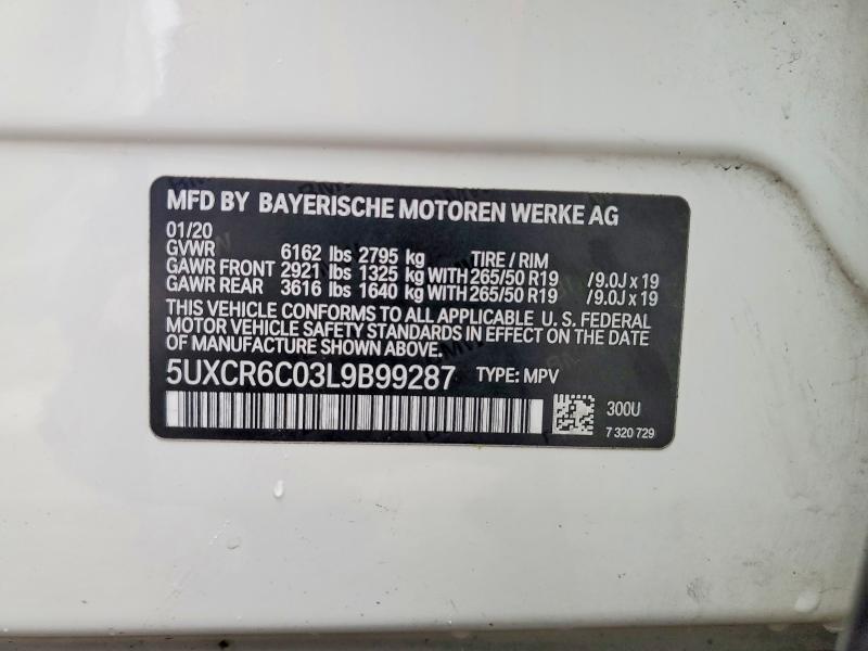 Продаж на аукціоні авто 2020 Bmw X5, vin: 5UXCR6C03L9B99287, номер лоту: 54658266