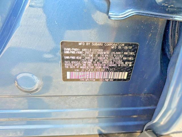 Aukcja sprzedaży 2020 Subaru Forester, vin: JF2SKAJC0LH417207, numer aukcji: 54092366
