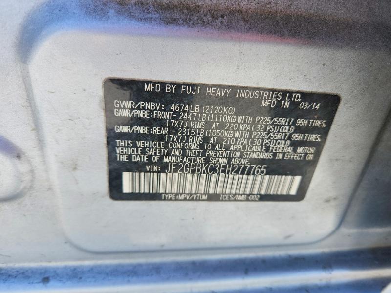 53457966 :رقم المزاد ، JF2GPBKC3EH277765 vin ، 2014 Subaru Xv Crosstrek مزاد بيع