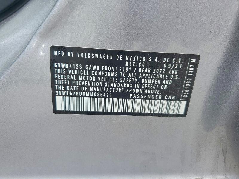 55180176 :رقم المزاد ، 3VWE57BU0MM085471 vin ، 2021 Volkswagen Jetta مزاد بيع