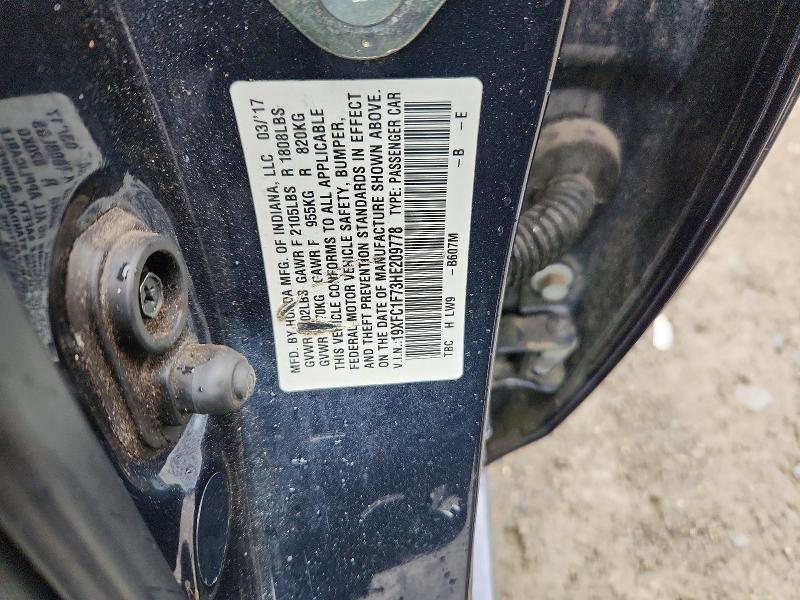 Продаж на аукціоні авто 2017 Honda Civic, vin: 19XFC1F73HE209778, номер лоту: 54598596