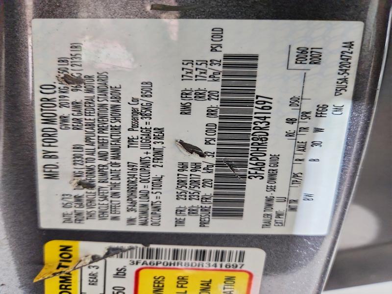 Aukcja sprzedaży 2013 Ford Fusion, vin: 3FA6P0HR8DR341697, numer aukcji: 53397006