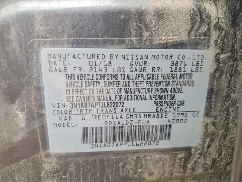 Продажа на аукционе авто 2018 Nissan Sentra, vin: 3N1AB7AP7JL622072, номер лота: 52808366