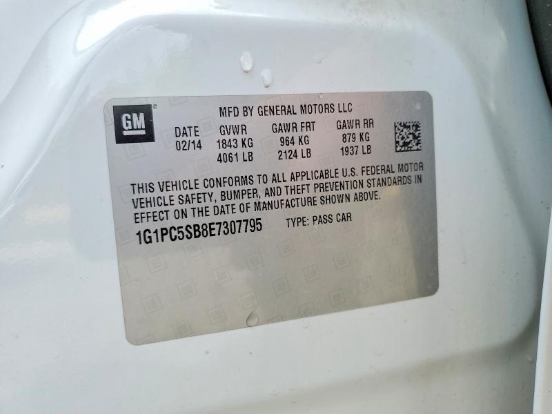 Продажа на аукционе авто 2014 Chevrolet Cruze, vin: 1G1PC5SB8E7307795, номер лота: 53924636