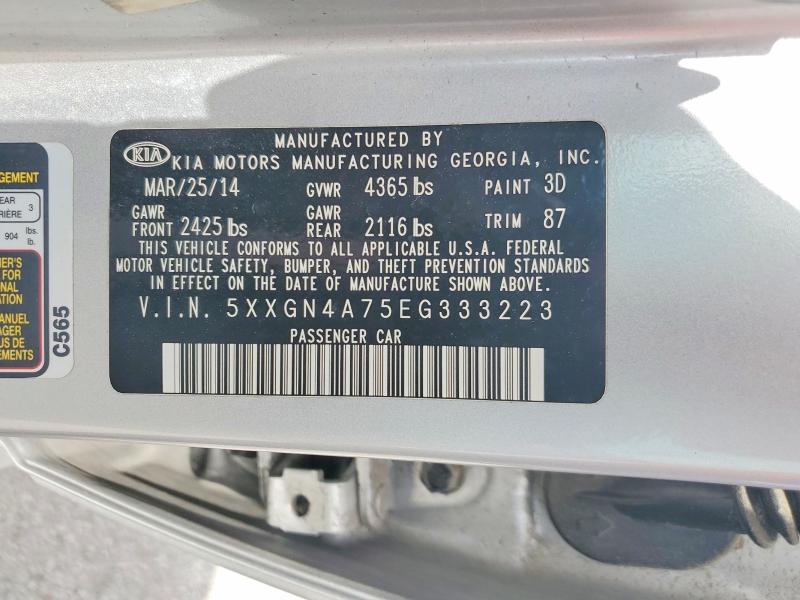 Продажа на аукционе авто 2014 Kia Optima, vin: 5XXGN4A75EG333223, номер лота: 52721356