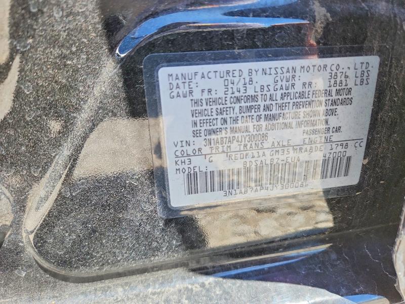 Aukcja sprzedaży 2018 Nissan Sentra, vin: 3N1AB7AP4JY300086, numer aukcji: 54341586