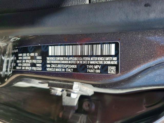 54524076 :رقم المزاد ، ZACCJBDT2GPD24906 vin ، 2016 Jeep Renegade مزاد بيع