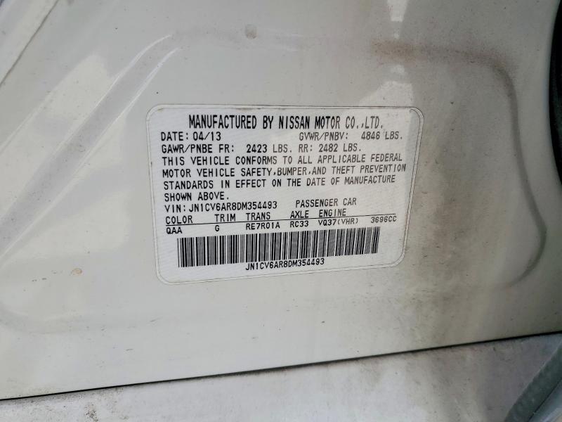 53553766 :رقم المزاد ، JN1CV6AR8DM354493 vin ، 2013 Infiniti G37 Sedan مزاد بيع