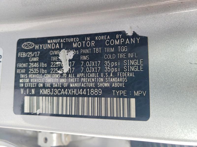 Продаж на аукціоні авто 2017 Hyundai Tucson, vin: KM8J3CA4XHU441889, номер лоту: 51822596