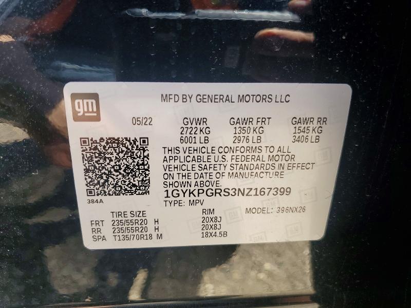 2022 Cadillac Xt6 მანქანა იყიდება აუქციონზე, vin: 1GYKPGRS3NZ167399, აუქციონის ნომერი: 53376256