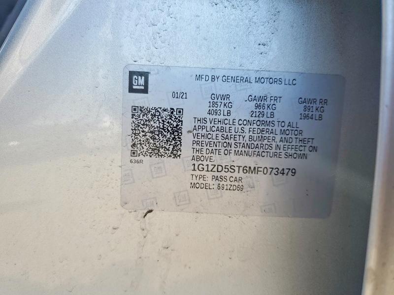 Продаж на аукціоні авто 2021 Chevrolet Malibu, vin: 1G1ZD5ST6MF073479, номер лоту: 53966586