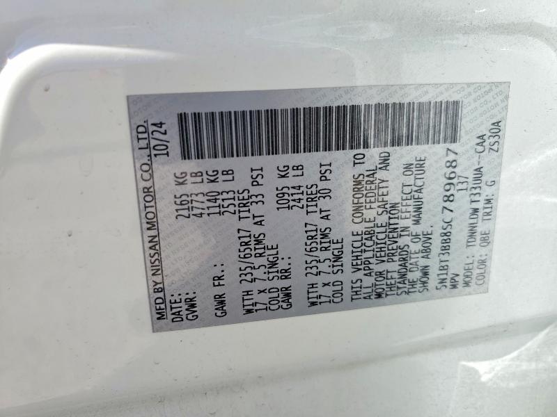 2025 Nissan Rogue მანქანა იყიდება აუქციონზე, vin: 5N1BT3BB8SC789687, აუქციონის ნომერი: 53822116