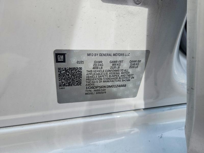 2021 Cadillac Ct5 მანქანა იყიდება აუქციონზე, vin: 1G6DP5RK0M0124888, აუქციონის ნომერი: 52348016
